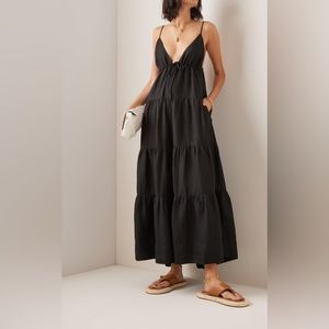 POSSE Fleur Tiered Linen Midi Dress